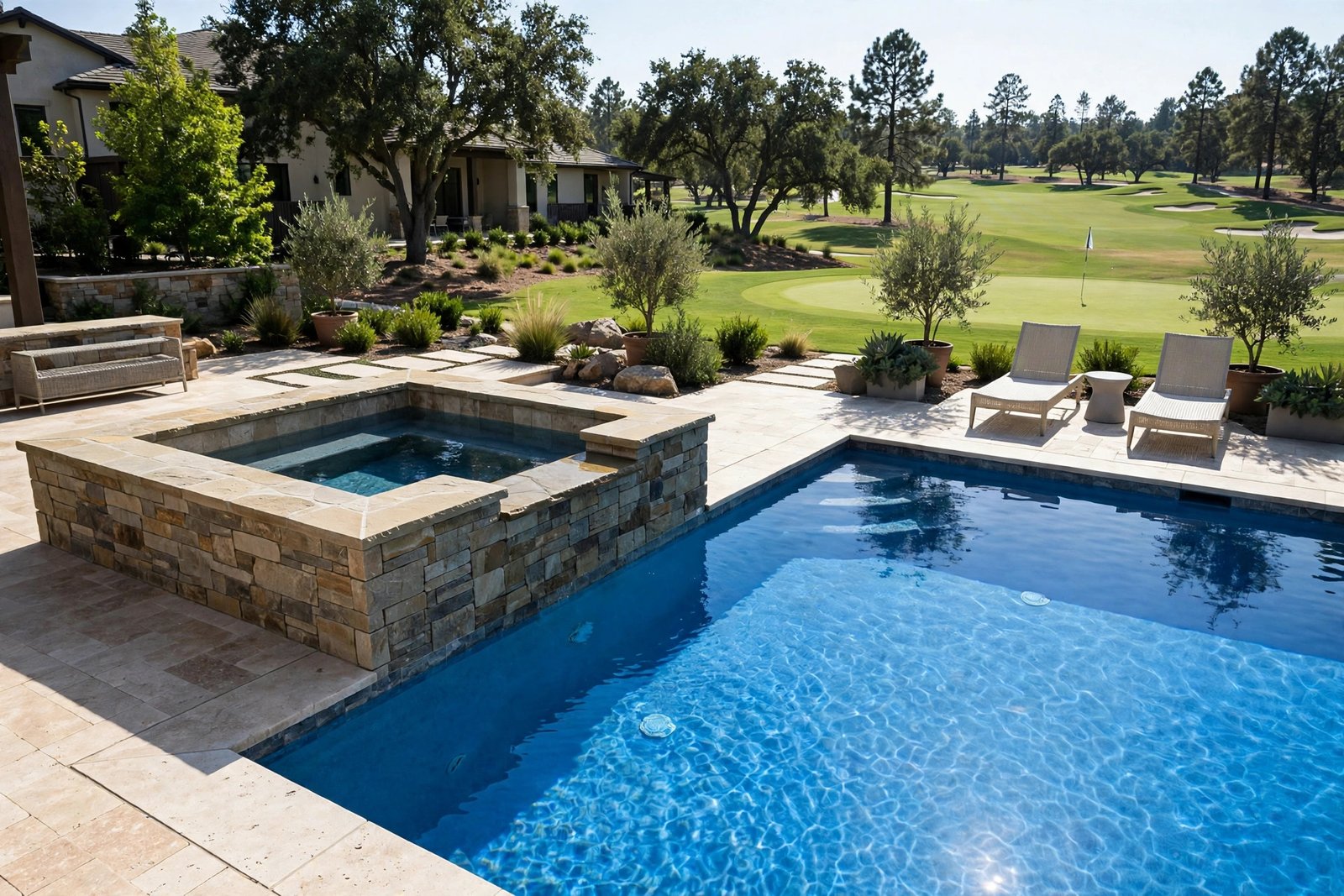 Raised spa with a low water level in Cathedral Canyon Country Club