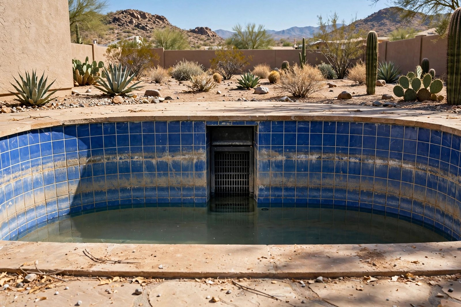 Pool water line dropped to the skimmer mouth in Cathedral City Cove